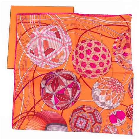 hermes art du tamari|HERMES Silk L'Art du Temari Scarf 90 Black .